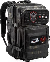 ZEUZ Tactical Rugzak Dames & Heren voor Fitness & CrossFit – Backpack - Sporttas - Militaire Army Bag - Sport Tas – 45 Liter - Camo Zwart