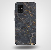 Smartphonica Telefoonhoesje voor Samsung Galaxy A71 5G met marmer opdruk - TPU backcover case marble design - Goud Grijs / Back Cover geschikt voor Samsung Galaxy A71 5G