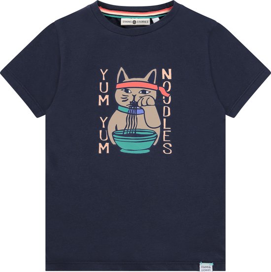 Stains and Stories boys t-shirt short sleeve Jongens T-shirt - dark royal - Maat 92