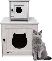 MaxxPet Kattenhuizen - Kattenbak set - kattenbak + kattenhuis - 30x30x30cm + 52x53x50cm