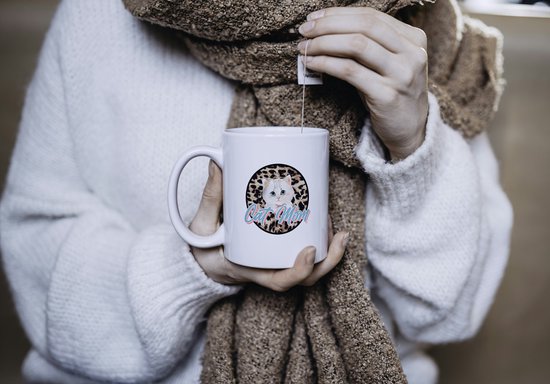 Mug Amoureux des Cat avec texte : Mom Cat | Amoureux des Chats | Sort de Chats | Cadeau | Mug drôle | Tasse de café | Gobelet à café | Tasse à thé | Tasse de thé
