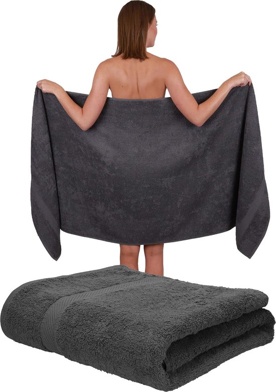 2-delige saunahanddoekenset Palermo 100% katoenen badstof XXL badhanddoek strandlaken maat 80 x 200 cm