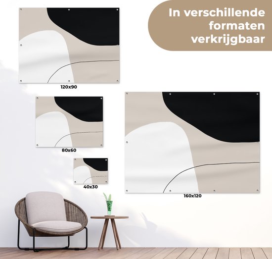 Tableau jardin Formes - Abstrait - Design - 80x60 cm - Affiche jardin - Toile jardin - Affiche extérieur