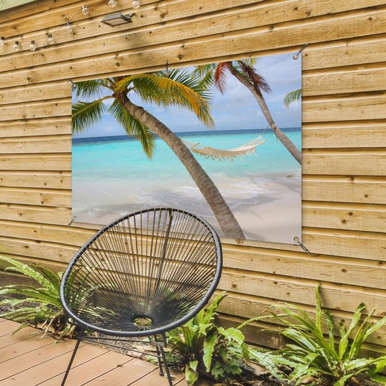 Tuinposter strand - Tuindecoratie palmboom - 30x40 cm - Poster voor in de tuin Tuinposter strand - Tuindecoratie palmboom - 30x40 cm - Poster voor in de tuin
