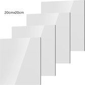 QProductz Plakspiegel Rechthoek - Zelfklevende Spiegel - Rechthoek Spiegel - Plakspiegel - 4 stuks - 2mm - Acryl