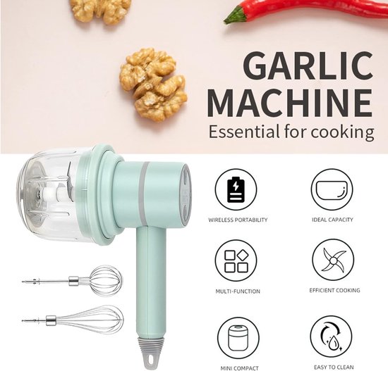 Mini Elektrische Handmixer - 2in1 - USB Oplaadbare Staafmixer - Draadloos & Waterdicht - Eenvoudig Schoon te Maken - 300ml van MINI — afbeelding 3