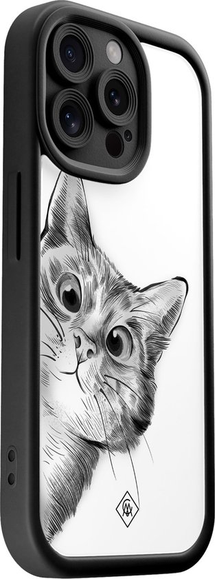 Casimoda® - Coque iPhone 15 Pro Max - Chat coucou - Coque téléphone unie - TPU