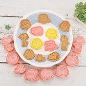 Cookie Cutter Dieren voor Kinderfeest, 8 stuks Snoopy Uitsteekvormpjes Koekjessnijders Set voor kinderen, 3D kunststof koekjesstempel