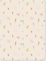 Muurdecoratie buiten Bloemen - Pastel - Planten - 120x160 cm - Tuindoek - Buitenposter