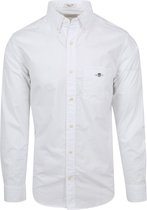 Gant - Casual Overhemd Poplin Wit - Heren - Maat XL - Regular-fit