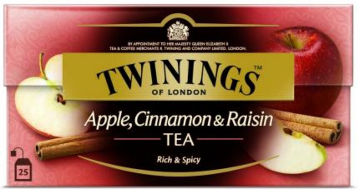 Goedkoopste Twinings Apple cinnamon raisin aroma 25 stuks