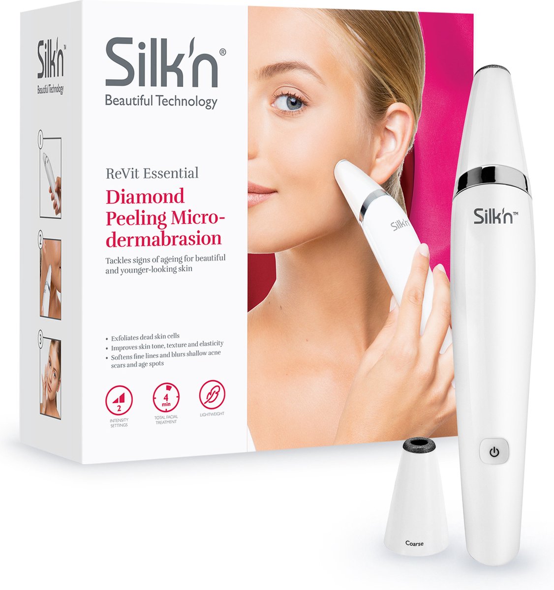 Silk'n Huidverjongingsapparaat - ReVit Essential - Microdermabrasie - Cadeau-idee - Wit