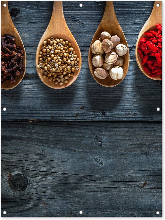 Tuindecoratie Gedroogde kruiden in een pot - 40x60 cm - Tuinposter
