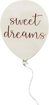 Houten ballon - Sweet Dreams - Jongen - Meisje - 15x11cm - Geboorte - Baby - Wandhanger - Decoratie - Zwangerschapsaankondiging