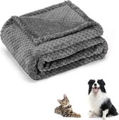 Nobleza Dierendeken - Flanel deken - Hondendeken - Kattendeken - Deken hond - Deken kat - Grijs - Maat S