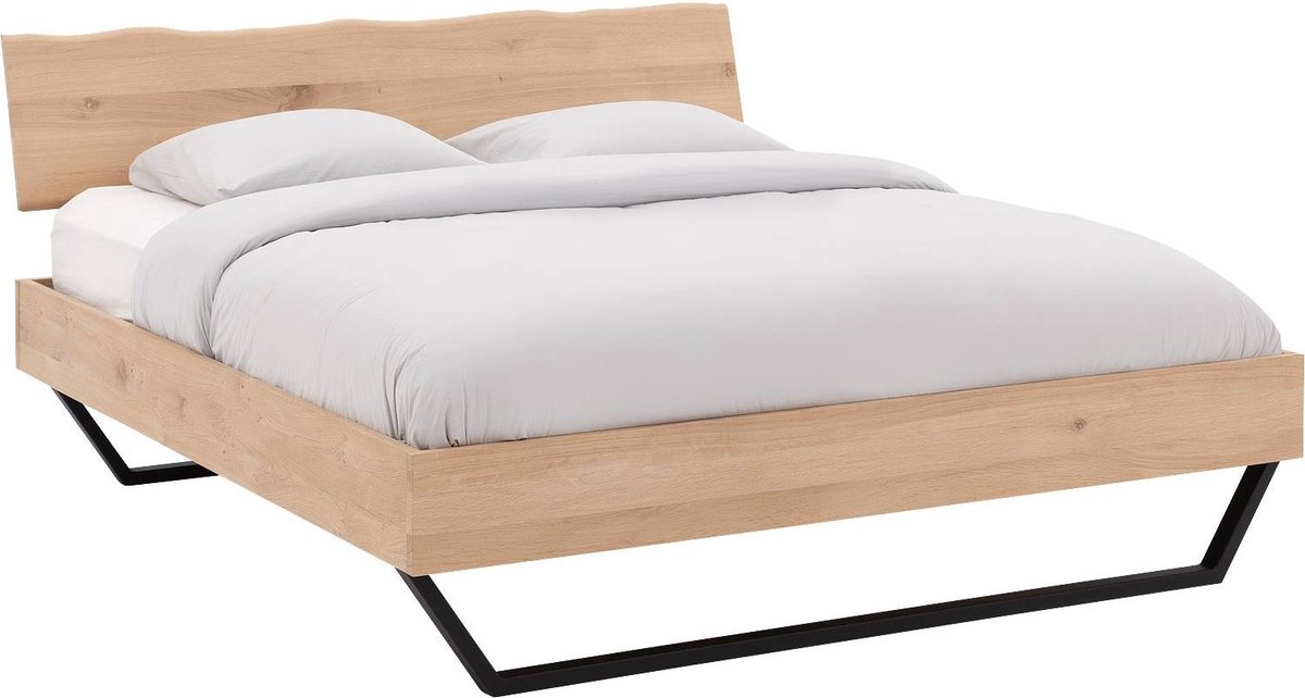 Goossens Bedframe Slade, Bedframe 160 x 200 cm hoofdbord organisch Hout Naturel eiken