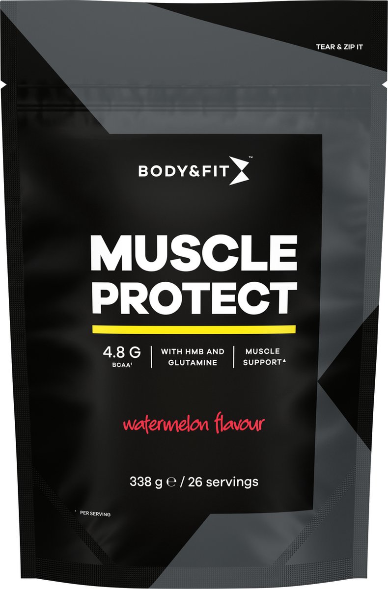 Goedkoopste Body&Fit Muscle Protect BCAA - Watermeloen Smaak - 338 gram (26 doseringen