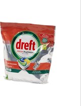 Tablettes tout-en-un pour lave-vaisselle Dreft Fresh Platinum - 68 pièces, avec filtre à graisse