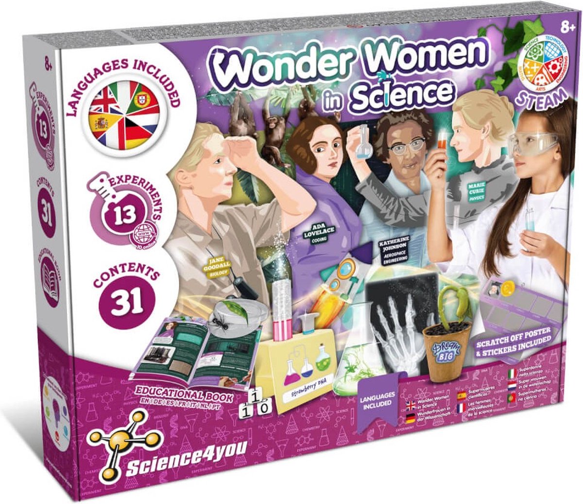 Science4You Wonder Women in Science - Experimenteerset voor Meisjes 8-12+ - Speelgoedset met Knutselset - STEM Speelgoed met Wetenschapskit