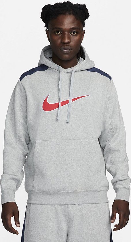 Nike Sportswear Club Fleece Sweat à capuche Gris chiné foncé Blue tonnerre Taille XL