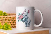 Mok Rhinoceros flowers - Gift - Cadeau - CouplesGoals - TogetherForever - HappilyEverAfter - LoveWins - SamenGelukkig - EeuwigeLiefde - LiefdeVoorAltijd - MijnSchat