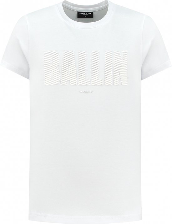 Ballin Amsterdam - Jongens Slim fit T-shirts Crewneck SS - White - Maat 12