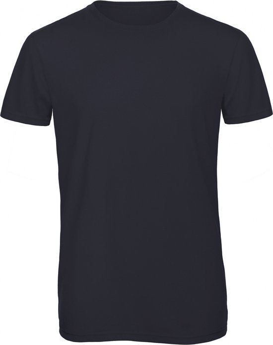 T-shirt Heren XXL B&C Ronde hals Korte mouw Navy 50% Polyester, 25% Katoen, 25% Viscose