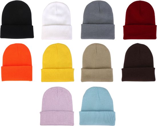 ASTRADAVI Beanie Hats - Chapeau - Casquettes de ski unisexes chauds - 10 pièces Chapeaux d'hiver - En Bulk avec remise - 10 Multi
