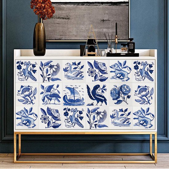 Ulticool Décoration Autocollant carrelages - Voilier Rose Vogel - 15x15 cm - 15 pièces Autocollants Stickers muraux en Feuille Adhésive Autocollants Carrelage - Carrelage Autocollant - Sticktiles - Salle de Bain - Cuisine