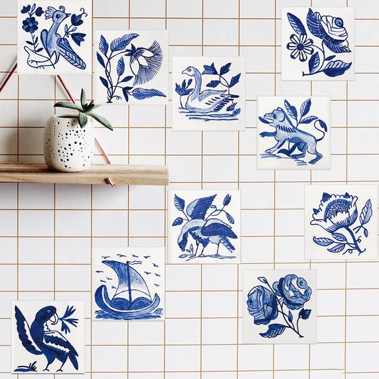 Ulticool Décoration Autocollant carrelages - Voilier Rose Vogel - 15x15 cm - 15 pièces Autocollants Stickers muraux en Feuille Adhésive Autocollants Carrelage - Carrelage Autocollant - Sticktiles - Salle de Bain - Cuisine