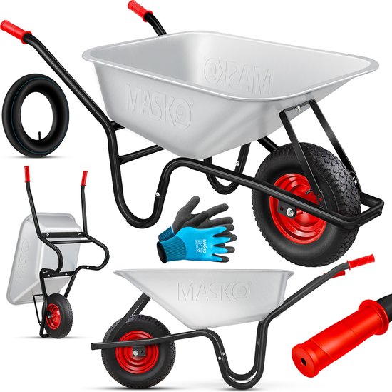 MASKO® Kruiwagen 100L - zilver