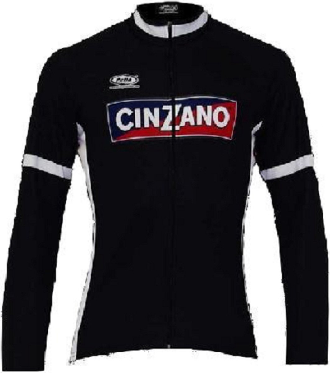 Cinzano wielershirt lange mouw zwart - S