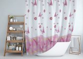Casabueno - Douchegordijn met Ringen - 120x200 cm - Sneldrogend - Anti Schimmel - Wasbaar - Duurzaam- Badkamer Gordijn - Shower Curtain - Waterdicht - Roze