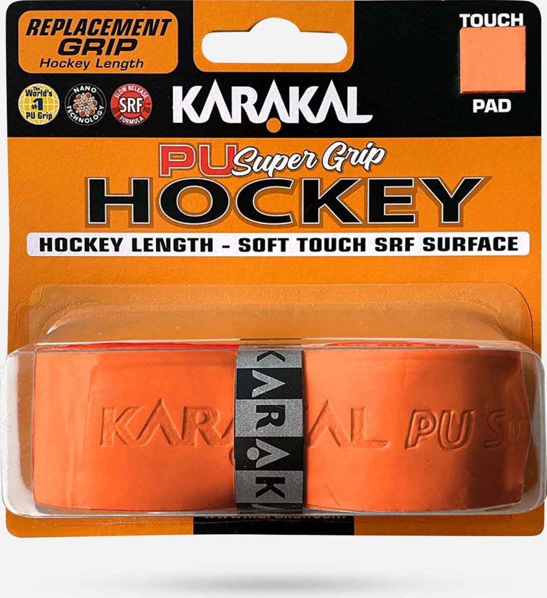 Karakal Pu Super Grip Hockey - Hockey Grip - Basisgrip voor Hockeysticks - Oranje - 1 Stuk - Karakal