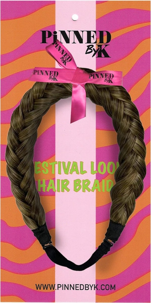 Pinned By K - Hair Braids - Dark Ash Brown - Festival Look - Haarband - Haarvlecht - Infinity Braids - As Bruin
