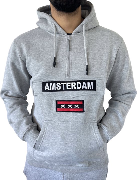Amsterdam Hoodie premium kwaliteit - Grijs