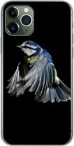 Geschikt voor iPhone 11 Pro hoesje - Vogels - Veren - Zwart - Siliconen Telefoonhoesje