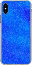 Geschikt voor iPhone Xs hoesje - Blauw - Abstract - Design - Siliconen Telefoonhoesje