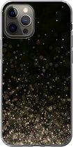 Geschikt voor iPhone 13 Pro hoesje - Glitter - Abstract - Zwart - Siliconen Telefoonhoesje