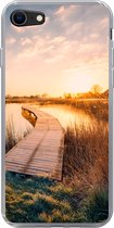 Geschikt voor iPhone SE 2020 hoesje - Zonsondergang in de Nederlandse polder - Siliconen Telefoonhoesje