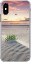 Geschikt voor iPhone X hoesje - Zonsondergang in een landschap in Nederland - Siliconen Telefoonhoesje
