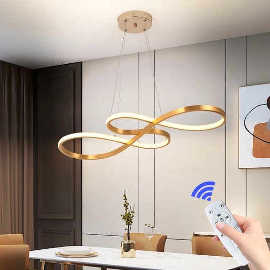 Lampe suspendue - Lustre - Or - Lampe de salon - Lampe moderne - Lampe de salle à manger - Plafonnier LED - Plafoniere