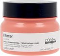 Een peachy-roze pot met het L'Oréal Serie Expert Inforcer masker met een zwart deksel.
