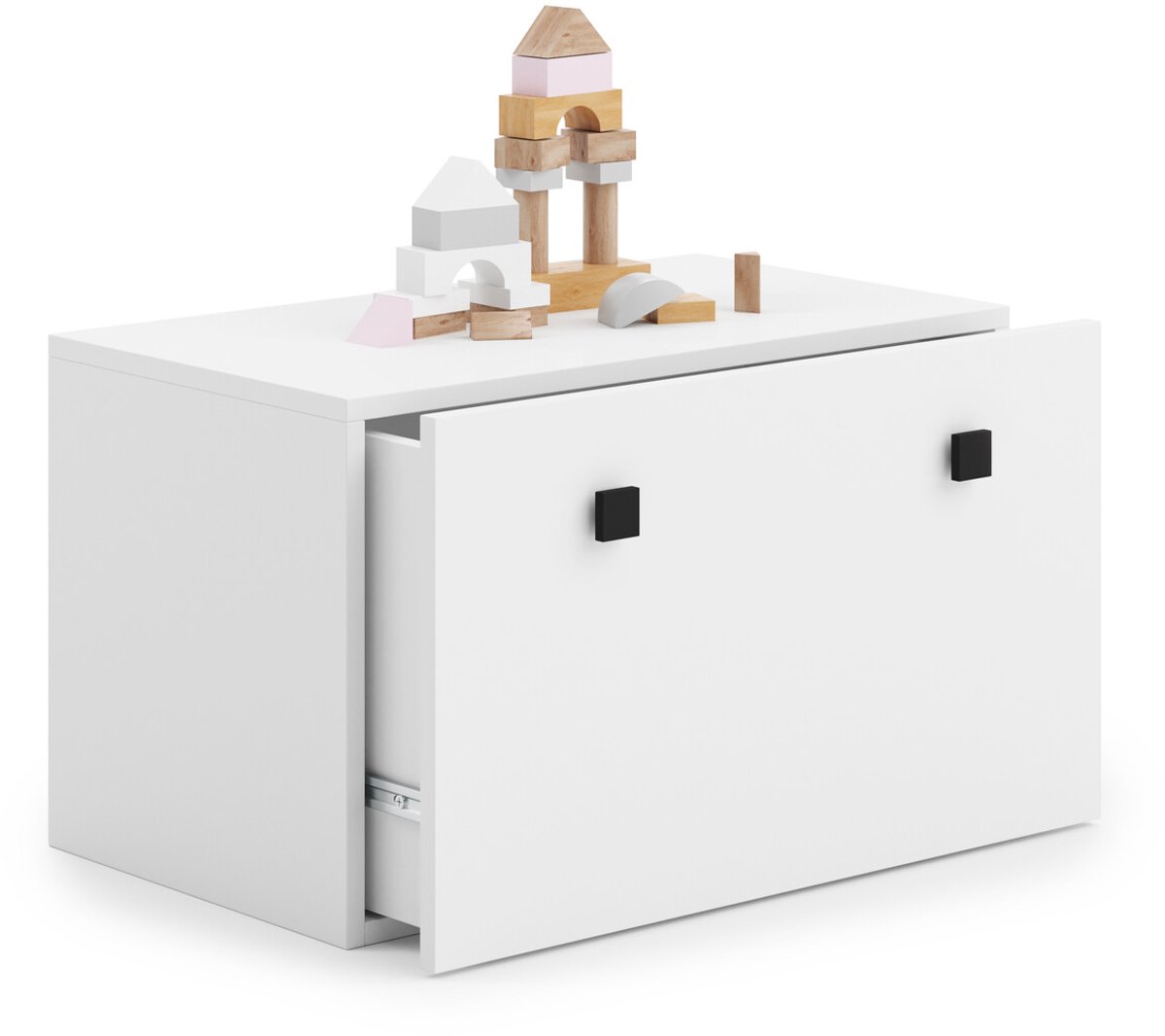 INGA - Speelgoed kist - 70,6x41,6x41,6cm - wit zwart