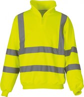 Sweatshirt Unisex M Yoko 1/4-ritskraag Lange mouw Hi Vis Yellow 100% Polyester