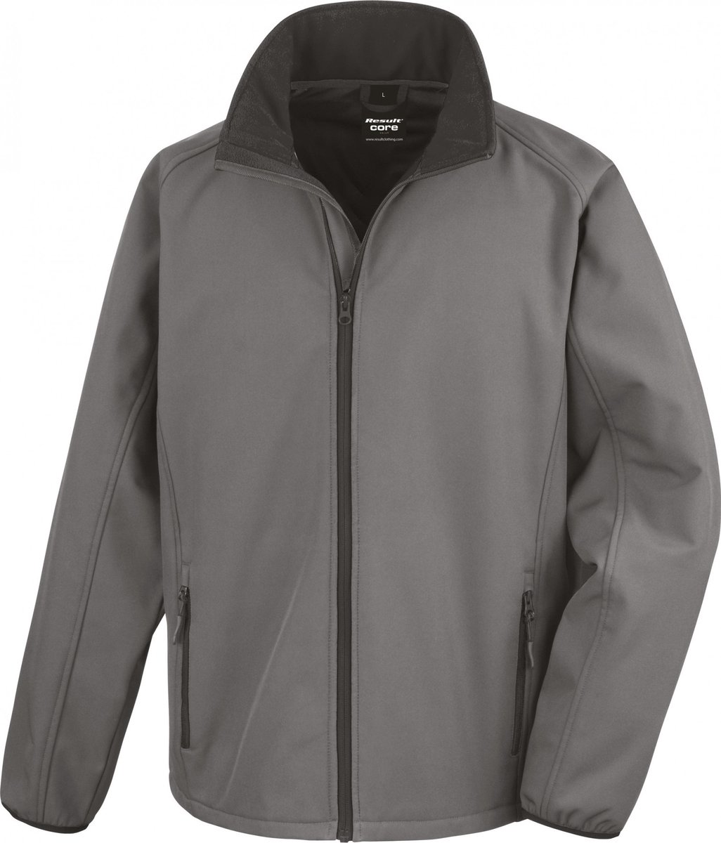 Result Printable Soft Shell Jacket RT231 - CHARCOAL/BLACK - S