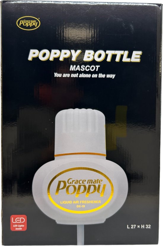 Poppy Grace Mate -Mascotte- Decoratief beeld - 32cm -incl. Verlichting Truck accessoires - Truck styling - Verlichte Poppy Fles