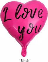 Valentijn/liefde ballonnen 40 cm met tekst 'I LOVE YOU' 3 stuks