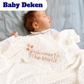 Baby Shower Chocolate Geborduurde deken - "Welcome to the World" - Babydeken - Kraamcadeau - Personalized blanket