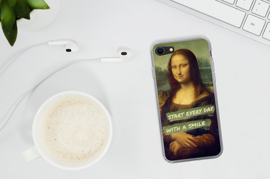 Coque iPhone SE 2020 - Mona Lisa - Citation - Da Vinci - Coque de téléphone en Siliconen
